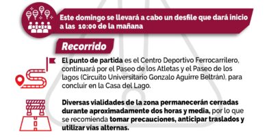 Anuncian cierres viales en zona de El Dique por desfile este domingo en Xalapa