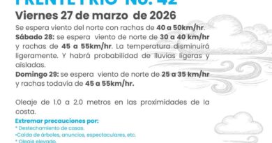 Protección Civil de Boca del Río en alerta ante las condiciones meteorológicas por el Frente Frío No. 42