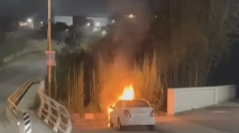 Automóvil se incendia en Paseo de los Alpes