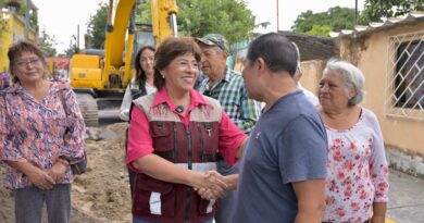 Supervisa Rosa María construcción de drenaje pluvial en la colonia Pocitos y Rivera